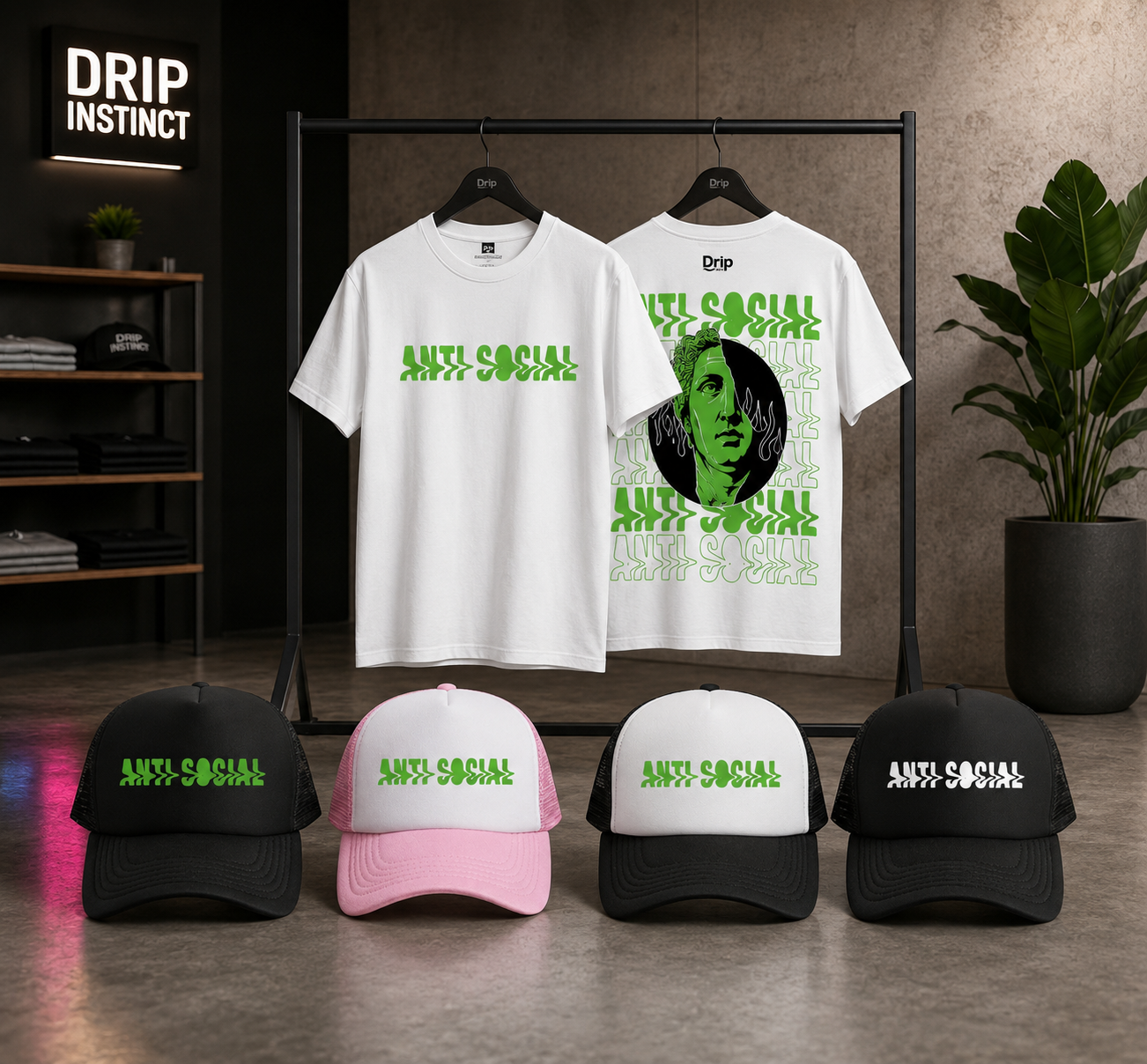 DRIP INSTINCT™ — Anti Social Graphic T-Shirt
